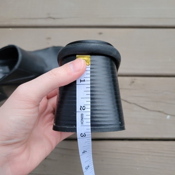 Vintage 90s y2k Bratz Black Vegan Faux Leather Super Chunky Square Toe Mules 7.5 - Picture 8 of 9